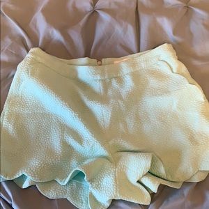 Aqua scallop shorts